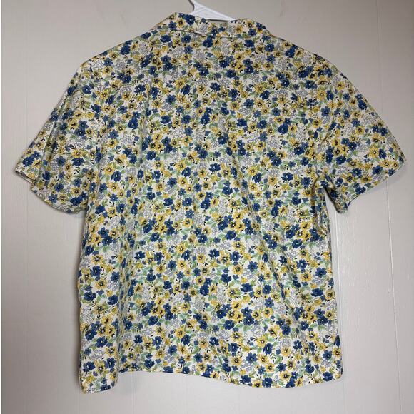 Orvis Women's Short Sleeve Button Front Floral Medium Blouse - Picture 4 of 6